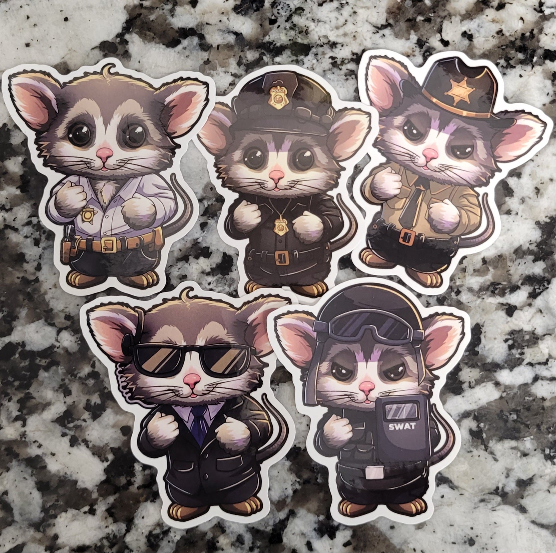 Paco the Police Possum Stickers – Fair Use Patches