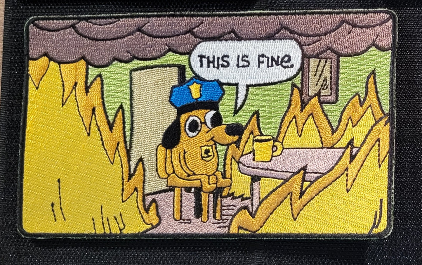 "This is Fine" Police Dog Wide Patch